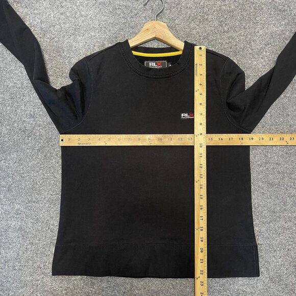 RLX Polo Sport Womens Black Crewneck Sweatshirt M Long Sleeve Vintage - Picture 5 of 5